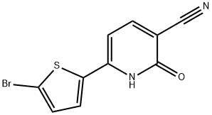 6-(5-bromo-2-thienyl)-2-oxo-1,2-dihydropyridine-3-carbonitrile Struktur