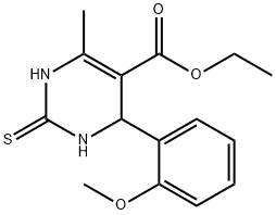 ethyl 4-(2-methoxyphenyl)-6-methyl-2-thioxo-1,2,3,4-tetrahydropyrimidine-5-carboxylate 化学構造式