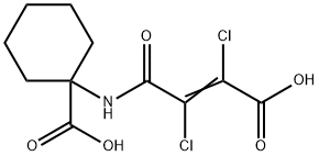 1-[(2Z)-3-carboxy-2,3-dichloroprop-2-enamido]cyclohexane-1-carboxylic acid 化学構造式