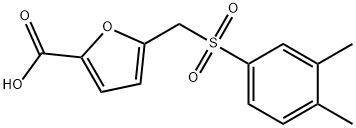 5-{[(3,4-dimethylphenyl)sulfonyl]methyl}furan-2-carboxylic acid Struktur