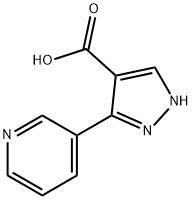 5-(pyridin-3-yl)-1H-pyrazole-4-carboxylic acid, 1152539-87-1, 结构式