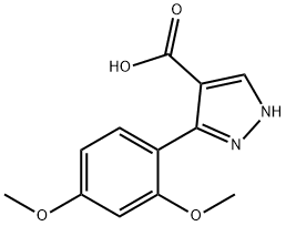 5-(2,4-dimethoxyphenyl)-1H-pyrazole-4-carboxylic acid, 1152540-16-3, 结构式