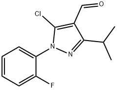 5-クロロ-1-(2-フルオロフェニル)-3-(プロパン-2-イル)-1H-ピラゾール-4-カルブアルデヒド 化学構造式