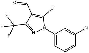 5-chloro-1-(3-chlorophenyl)-3-(trifluoromethyl)-1H-pyrazole-4-carbaldehyde Struktur