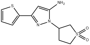 1-(1,1-dioxidotetrahydro-3-thienyl)-3-(2-thienyl)-1H-pyrazol-5-amine 化学構造式