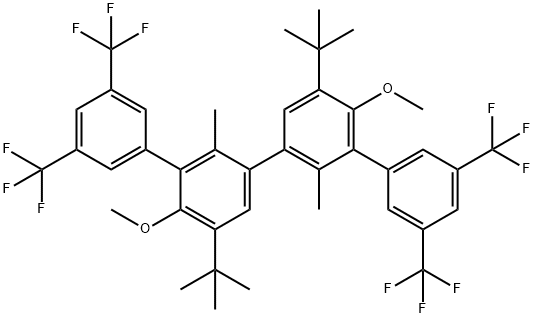 1,1':3',1'':3'',1'''-Quaterphenyl, 5',5''-bis(1,1-dimethylethyl)-4'',6'-dimethoxy-2',2''-dimethyl-3,3''',5,5'''-tetrakis(trifluoromethyl) Structure