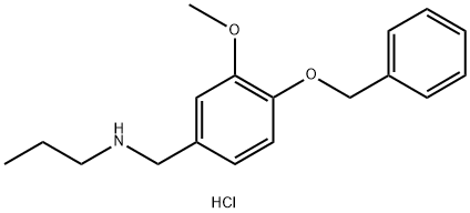 {[4-(benzyloxy)-3-methoxyphenyl]methyl}(propyl)amine hydrochloride,1158232-25-7,结构式