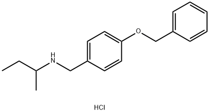 {[4-(benzyloxy)phenyl]methyl}(butan-2-yl)amine hydrochloride, 1158273-26-7, 结构式