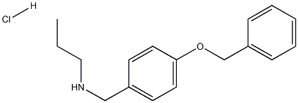 {[4-(benzyloxy)phenyl]methyl}(propyl)amine hydrochloride 化学構造式
