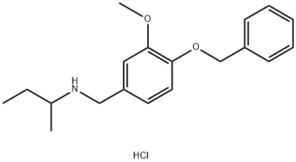 {[4-(benzyloxy)-3-methoxyphenyl]methyl}(butan-2-yl)amine hydrochloride, 1158390-87-4, 结构式
