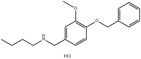 {[4-(benzyloxy)-3-methoxyphenyl]methyl}(butyl)amine hydrochloride,1158474-80-6,结构式