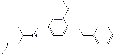{[4-(benzyloxy)-3-methoxyphenyl]methyl}(propan-2-yl)amine hydrochloride Struktur