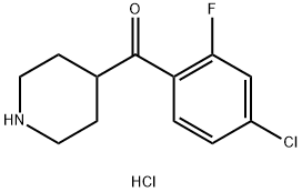 (4-CHLORO-2-FLUOROPHENYL)(PIPERIDIN-4-YL)METHANONE HYDROCHLORIDE 化学構造式