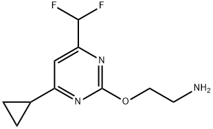 2-[4-cyclopropyl-6-(difluoromethyl)pyrimidin-2-yl]oxyethanamine Structure