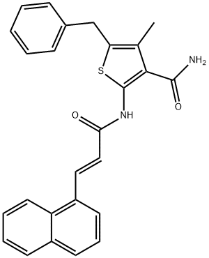 5-benzyl-4-methyl-2-{[3-(1-naphthyl)acryloyl]amino}-3-thiophenecarboxamide Structure