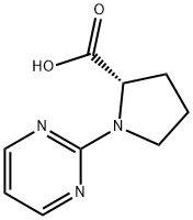 (S)-1-(PYRIMIDIN-2-YL)PYRROLIDINE-2-CARBOXYLIC ACID 化学構造式