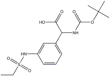 2-((叔-丁氧羰基)氨基)-2-(3-(乙基磺酰氨基)苯基)乙酸,116840-16-5,结构式
