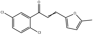 (2E)-1-(2,5-ジクロロフェニル)-3-(5-メチルフラン-2-イル)プロプ-2-エン-1-オン 化学構造式
