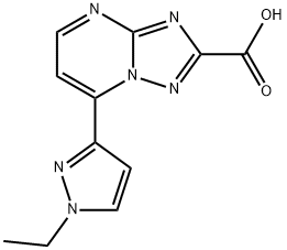 7-(1-Ethyl-1H-pyrazol-3-yl)[1,2,4]triazolo[1,5-a]pyrimidine-2-carboxylic acid Struktur