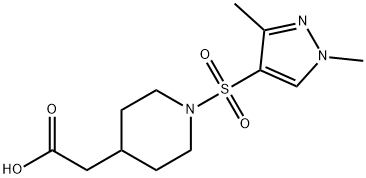 (1-[(1,3-Dimethyl-1H-pyrazol-4-yl)sulfonyl]piperidin-4-yl)acetic acid,1171599-18-0,结构式