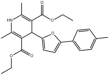 diethyl 2,6-dimethyl-4-(5-(p-tolyl)furan-2-yl)-1,4-dihydropyridine-3,5-dicarboxylate 结构式