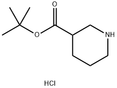 RS-哌啶-3-羧酸叔丁酯盐酸盐, 1172835-68-5, 结构式