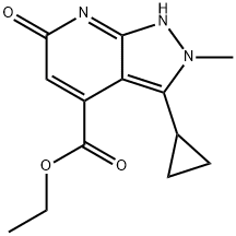 ethyl 3-cyclopropyl-2-methyl-6-oxo-6,7-dihydro-2H-pyrazolo[3,4-b]pyridine-4-carboxylate Structure