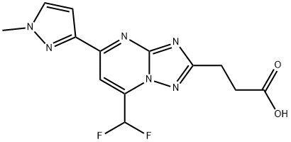 3-[7-(Difluoromethyl)-5-(1-methylpyrazol-3-yl)-[1,2,4]triazolo[1,5-a]pyrimidin-2-yl]propanoic acid Struktur