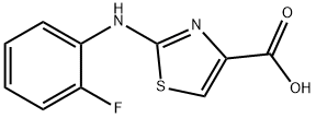 2-[(2-FLUOROPHENYL)AMINO]-1,3-THIAZOLE-4-CARBOXYLIC ACID,1176721-71-3,结构式