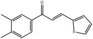 (2E)-1-(3,4-dimethylphenyl)-3-(thiophen-2-yl)prop-2-en-1-one Struktur