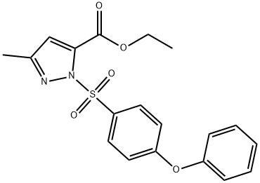 ethyl 3-methyl-1-(4-phenoxybenzenesulfonyl)-1H-pyrazole-5-carboxylate, 1177343-95-1, 结构式