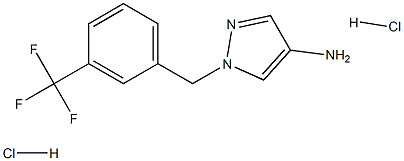 1-{[3-(三氟甲基)苯基]甲基}-1H-吡唑-4-胺二盐酸盐 结构式