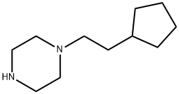 1-(2-Cyclopentyl-ethyl)-piperazine 化学構造式