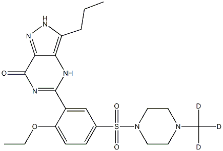 5-[2-ethoxy-5-[4-(trideuteriomethyl)piperazin-1-yl]sulfonylphenyl]-3-propyl-2,4-dihydropyrazolo[4,3-d]pyrimidin-7-one,1185044-03-4,结构式