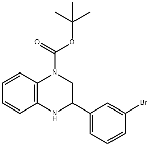 tert-butyl 3-(3-bromophenyl)-1,2,3,4-tetrahydroquinoxaline-1-carboxylate 化学構造式