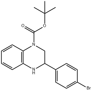 tert-butyl 3-(4-bromophenyl)-1,2,3,4-tetrahydroquinoxaline-1-carboxylate 化学構造式