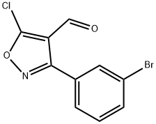3-(3-ブロモフェニル)-5-クロロ-1,2-オキサゾール-4-カルブアルデヒド 化学構造式