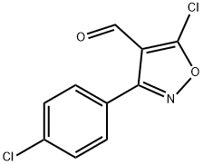 5-クロロ-3-(4-クロロフェニル)-1,2-オキサゾール-4-カルブアルデヒド 化学構造式