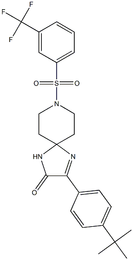 3-(4-tert-butylphenyl)-8-[3-(trifluoromethyl)phenyl]sulfonyl-1,4,8-triazaspiro[4.5]dec-3-en-2-one,1189502-79-1,结构式