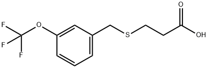 3-(3-Trifluoromethoxy-benzylsulfanyl)-propionic acid 化学構造式