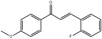 (2E)-3-(2-フルオロフェニル)-1-(4-メトキシフェニル)プロプ-2-エン-1-オン 化学構造式