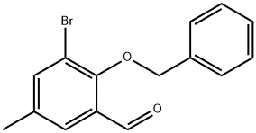 3-Bromo-5-methyl-2-(phenylmethoxy)benzaldehyde Struktur