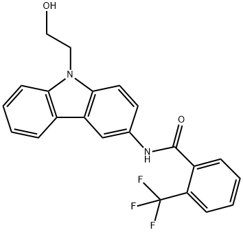 N-[9-(2-hydroxyethyl)carbazol-3-yl]-2-(trifluoromethyl)benzamide 结构式