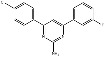 4-(4-chlorophenyl)-6-(3-fluorophenyl)pyrimidin-2-amine,1195977-40-2,结构式