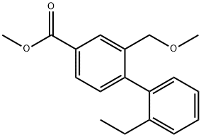 METHYL 2-ETHYL-2-(METHOXYMETHYL)-[1,1-BIPHENYL]-4-CARBOXYLATE 化学構造式