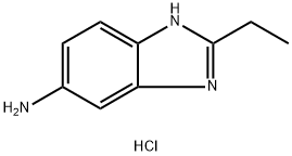 2-エチル-1H-ベンズイミダゾール-6-アミン二塩酸塩 化学構造式
