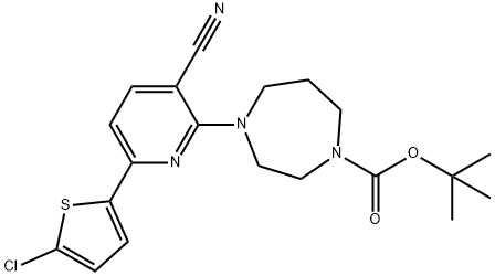 tert-butyl 4-[6-(5-chlorothiophen-2-yl)-3-cyanopyridin-2-yl]-1,4-diazepane-1-carboxylate Structure