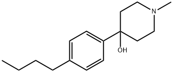4-(4-N-ブチルフェニル)-4-ヒドロキシ-1-メチルピペリジン 化学構造式