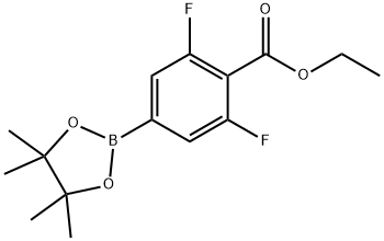 ETHYL 2,6-DIFLUORO-4-(4,4,5,5-TETRAMETHYL-1,3,2-DIOXABOROLAN-2-YL)BENZOATE 结构式