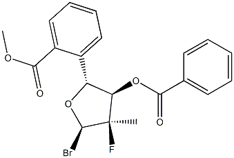 ((2R,3R,4R,5R)-3-(苯甲酰氧基)-5-溴-4-氟-4-甲基四氢呋喃-2-基)甲基苯酸盐,1199809-24-9,结构式